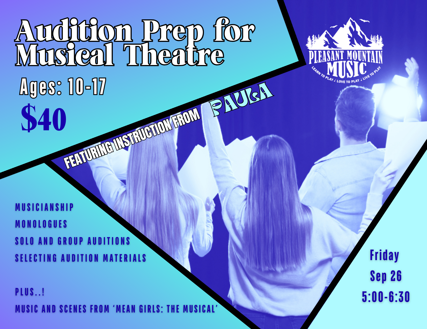 Audition Prep for Musical Theatre Youth (Ages 10-17)