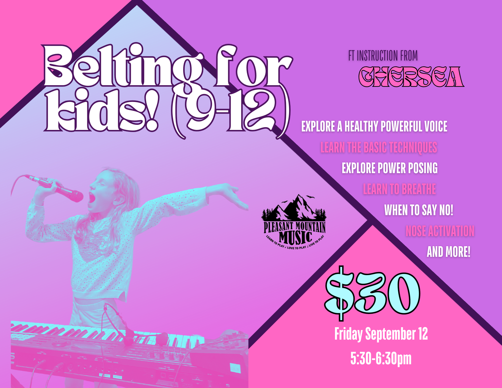 Belting For Youth Voice Clinic (Ages 9-12)