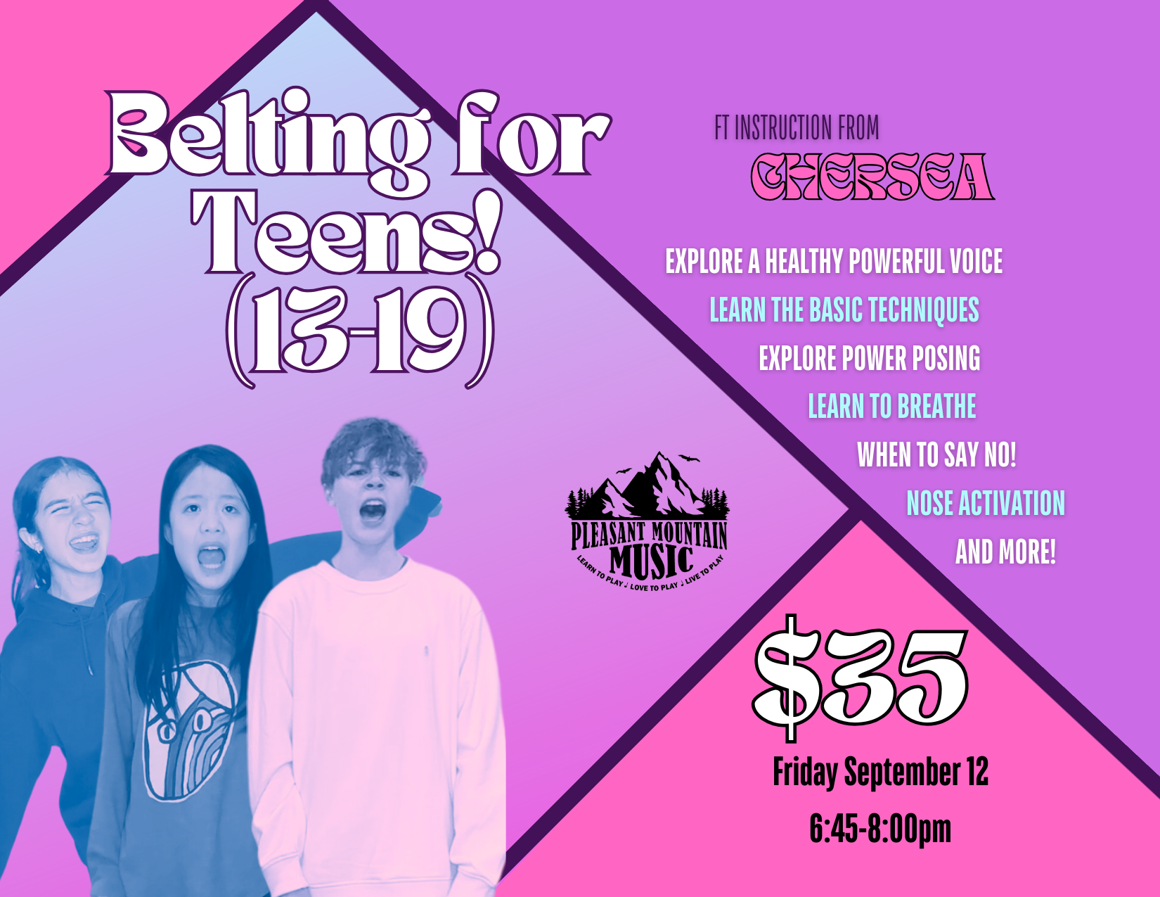 Belting For Teens Voice Clinic (Ages 13-19)