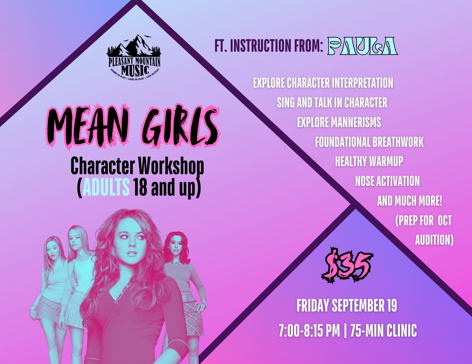 Mean Girls Character Workshop Adult (Ages 18+)
