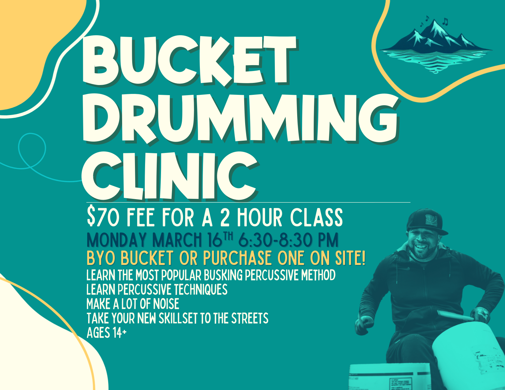 Bucket Drumming Clinic – March 16 2026
